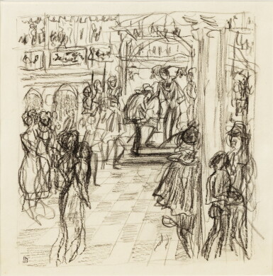 View full screen - View 1 of Lot 213. PIERRE BONNARD | AU THÉÂTRE - RECTO LA BELLE ET LA BÊTE - VERSO.