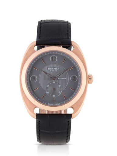 View full screen - View 1 of Lot 98. HERMÈS | DRESSAGE, REF DR5.77C LIMITED EDITION PINK GOLD WRISTWATCH CIRCA 2012.