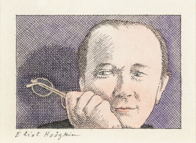 View full screen - View 1 of Lot 322. Portrait d’Eliot Hodgkin tenant ses lunettes.