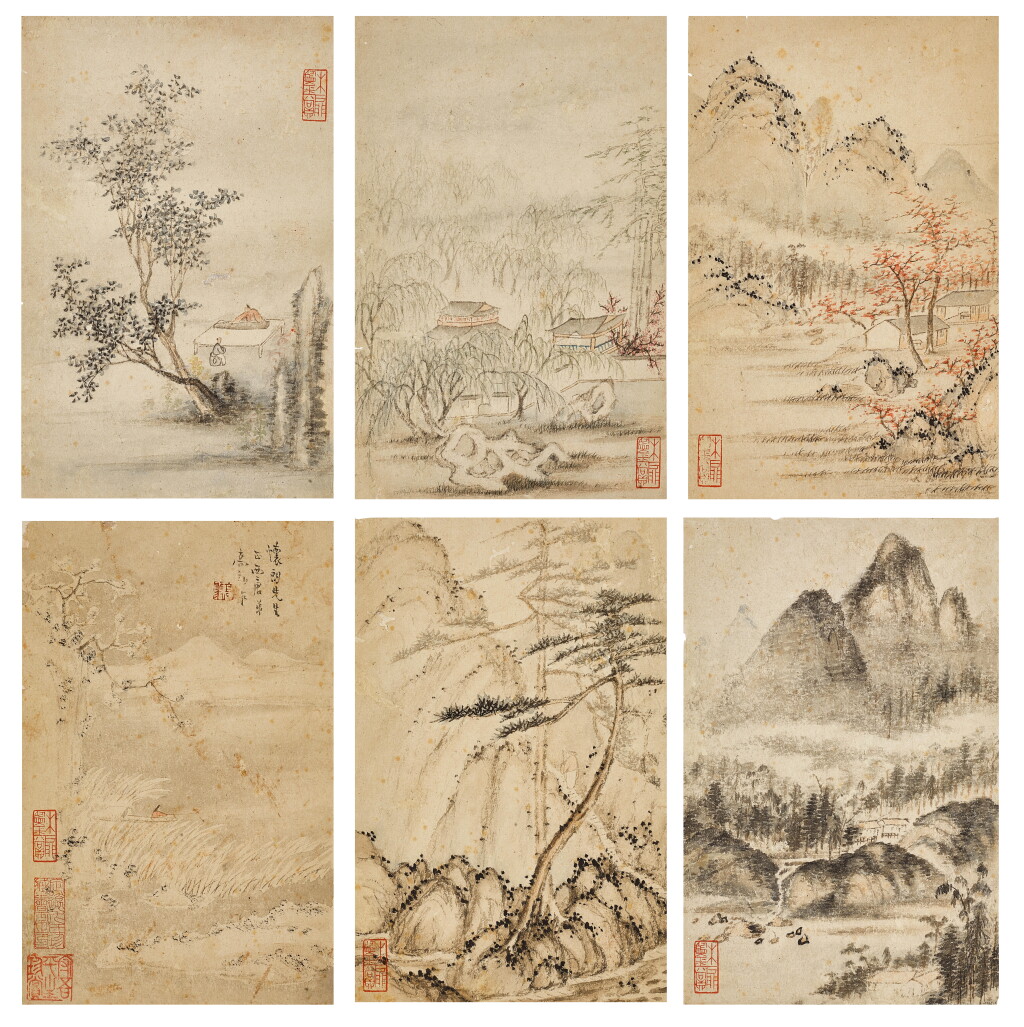 View full screen - View 1 of Lot 2609. 高翔 山水冊|Gao Xiang, Landscape.