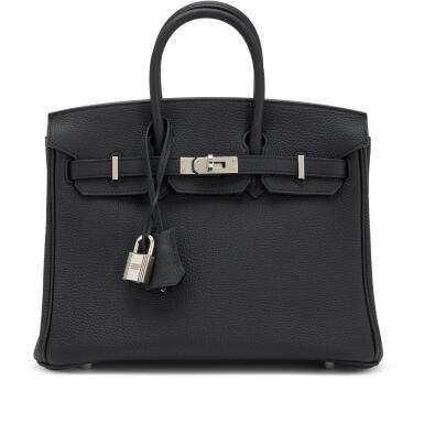 View full screen - View 1 of Lot 136. Black Togo Birkin 25 Palladium Hardware, 2022.