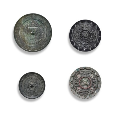 View full screen - View 1 of Lot 3602. Four bronze mirrors, Western Han dynasty | 西漢 銅鏡四件.