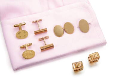View full screen - View 1 of Lot 1102. FOUR PAIRS OF CUFFLINKS, ONE PAIR MAPPIN & WEBB AND ONE HIRSH.