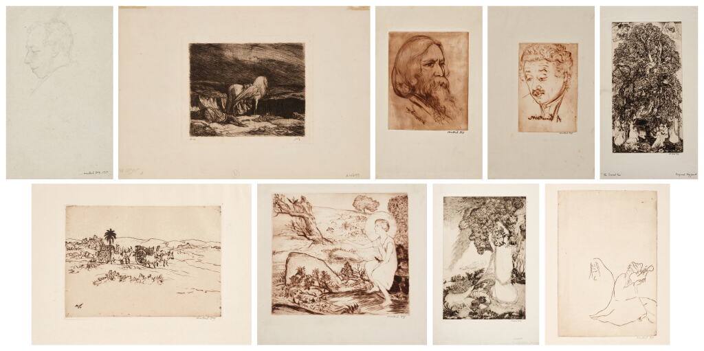 View full screen - View 1 of Lot 36. Untitled (Set of 1 Drawing and 8 Etchings).