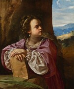 ARTEMISIA GENTILESCHI | A female martyr saint, probably Saint Catherine of Alexandria | 阿爾泰米西婭・真蒂萊斯基 | 《殉道聖女,應為亞歷山大的聖加大肋納》