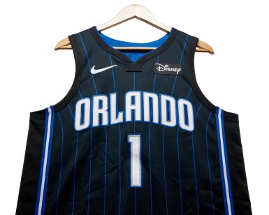 View full screen - View 1 of Lot 80. Jonathan Isaac Orlando Magic 2023-2024 Game Worn Icon Edition Jersey .