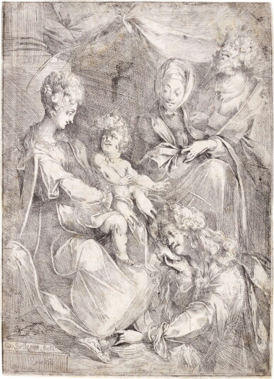 View full screen - View 1 of Lot 62. The Holy Family with Mary Magdalene and Saint Anne (Griffiths & Hartley 4; Worthen-Reed 23; Walch pp. 214-17).