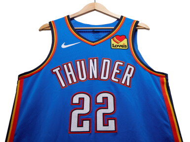 View full screen - View 1 of Lot 81. Cason Wallace ‘Rookie Debut’ Oklahoma City Thunder 2023-2024 Kia NBA Tip-Off Game Worn Icon Edition Jersey | Matched to 2 Games.