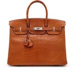 Gold Matte Alligator Birkin 35 Palladium Hardware, 2012
