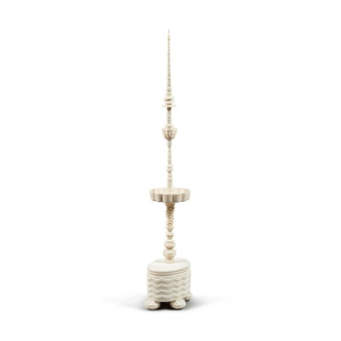 View full screen - View 1 of Lot 229. A turned ivory Box and cover, Probably German 19th century.