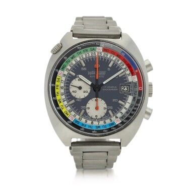 View full screen - View 1 of Lot 199. Reference 9804 Regate 'Clint Eastwood' A stainless steel automatic chronograph wristwatch with calendar and regatta scale, Circa 1970.