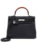 Limited Edition Bleu Indigo Togo, Black Box, Bleu Indigo and Cuivre Chèvre Au Galop Kelly 32 Retourné Palladium Hardware, 2017