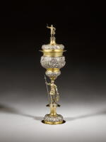 A German parcel-gilt silver corporation cup and cover, Jacob Santra, Strasbourg, circa 1670