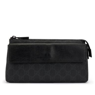 View full screen - View 1 of Lot 14. Black GG Supreme Coated Canvas Waist Bag Black Hardware, 2000's.