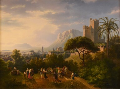 View full screen - View 1 of Lot 118. Tarantella dancers near Monte Circeo.