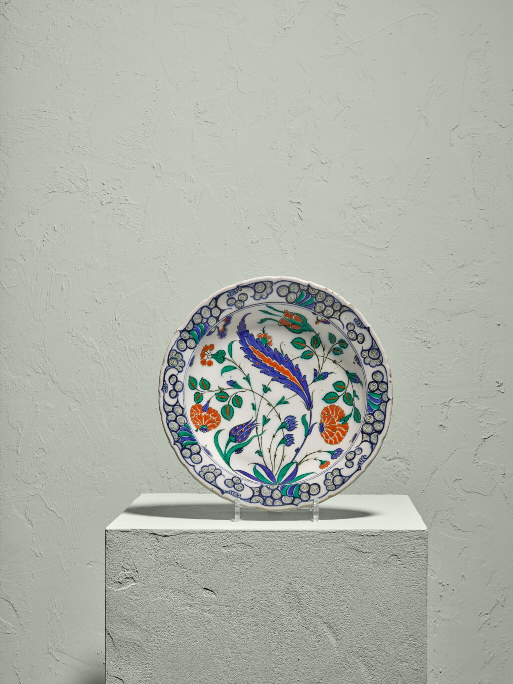 View full screen - View 1 of Lot 132. An Iznik polychrome pottery dish with saz leaf, Turkey, circa 1575.