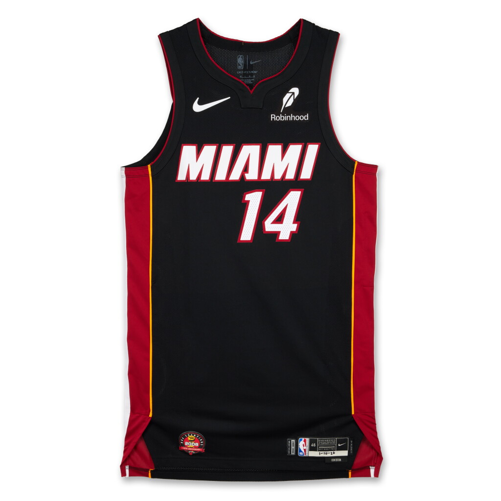 View full screen - View 1 of Lot 19. Tyler Herro Miami Heat 2025-2026 Game Worn Icon Edition Jersey .