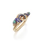 Gem set and diamond bangle