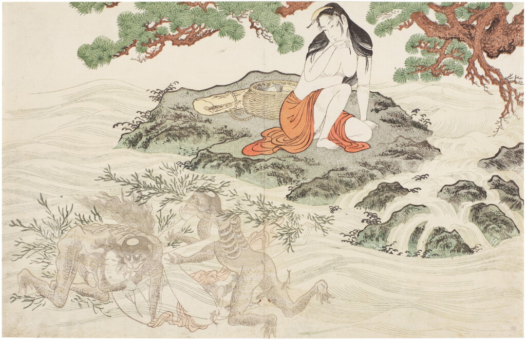 View full screen - View 1 of Lot 12. Kitagawa Utamaro (1754-1806) | Kappa violating an awabi diver | Edo period, late 18th century.