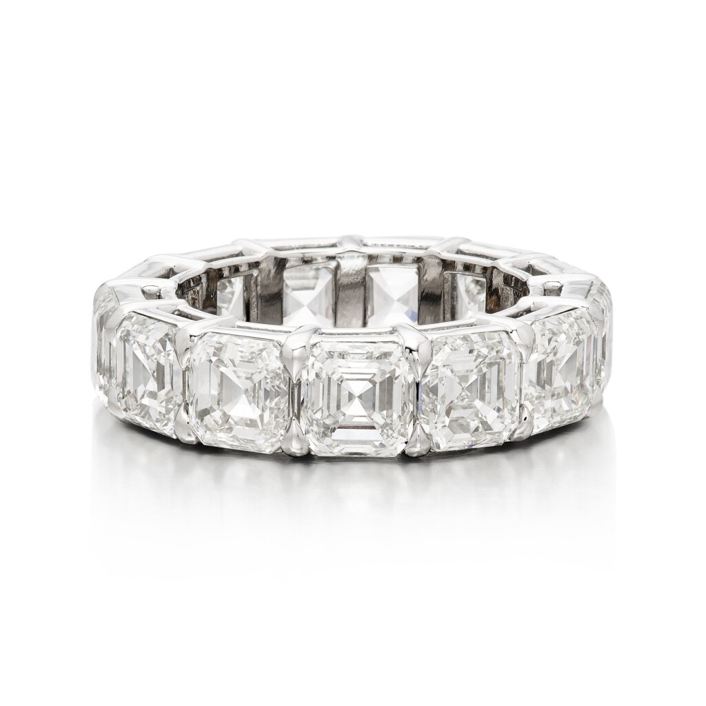 View full screen - View 1 of Lot 12. DIAMOND BAND RING .