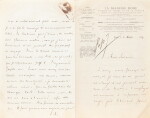 Lettre autographe signée, inédite, à l’éditeur Maurice Dreyfous. 1874. À propos de la revue "La Dernière Mode".