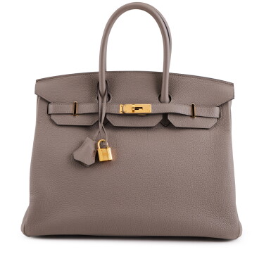 View full screen - View 1 of Lot 79. Gris Asphalte Togo Birkin 35 Gold Hardware, 2017.