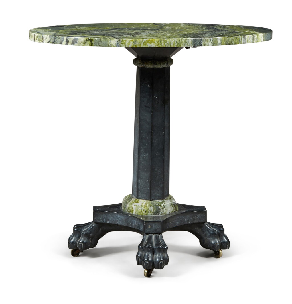 View full screen - View 1 of Lot 46. A WILLIAM IV IRISH CONNEMARA AND KILKENNY MARBLE TABLE , CIRCA 1830.