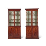 A Pair of Late George III Mahogany Bookcases, circa 1790, possibly adapted