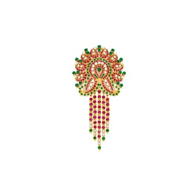 View full screen - View 1 of Lot 572. GOLD, CULTURED PEARL, EMERALD AND RUBY PENDANT-BROOCH | 黃金鑲養殖珍珠配祖母綠及紅寶石吊墜別針.