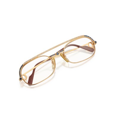 View full screen - View 1 of Lot 456. Cartier | Gold and Sapphire Eyeglasses, France.