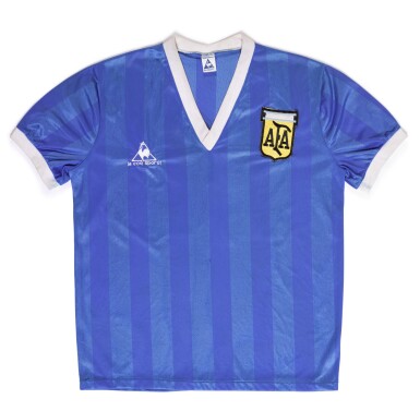View full screen - View 1 of Lot 1. Diego Maradona ‘The Hand of God’ & ‘Goal of the Century’ World Cup Match Worn Shirt.