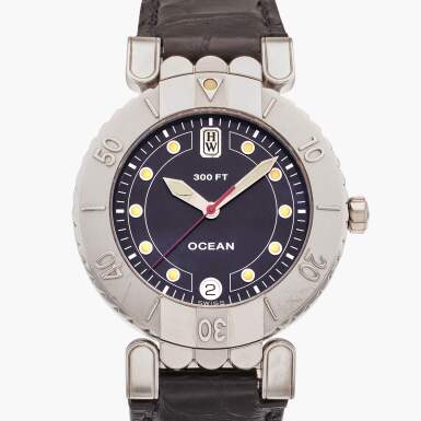 View full screen - View 1 of Lot 70. Ocean Submariner Date | A platinum automatic wristwatch with date, Circa 2000.