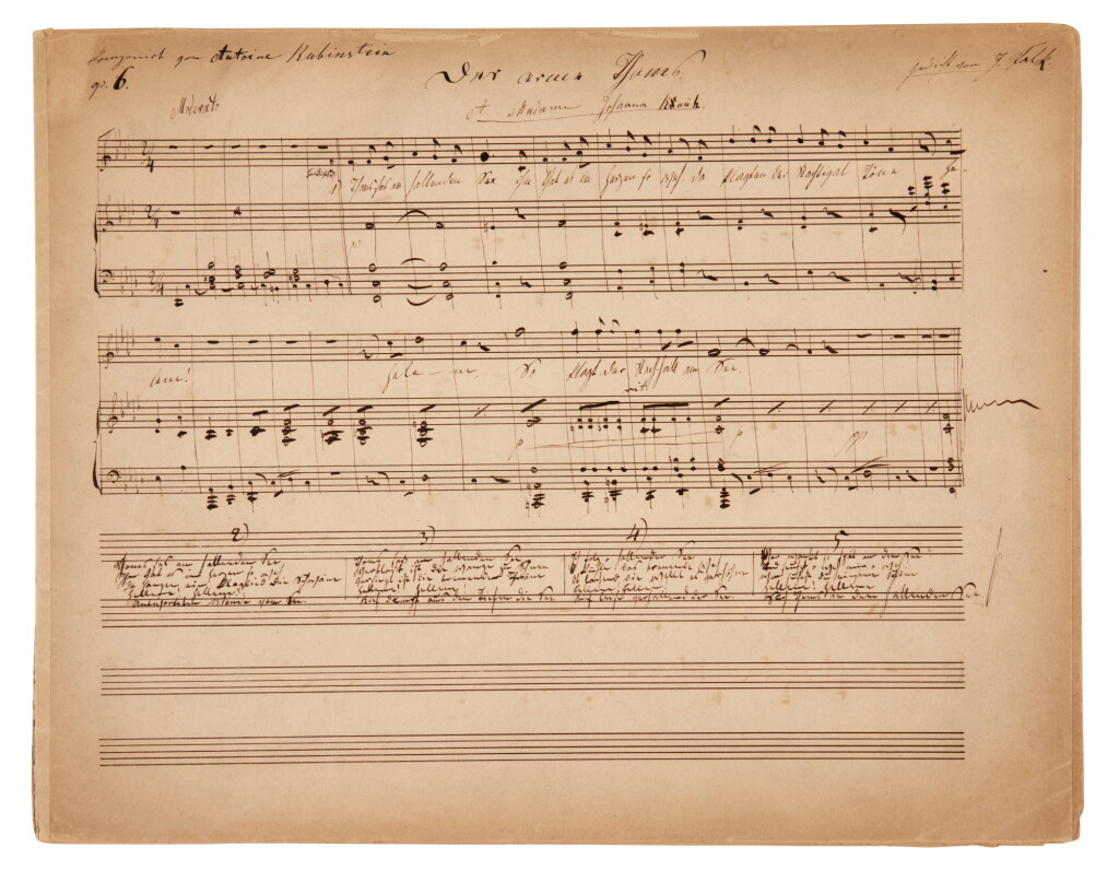 View full screen - View 1 of Lot 152. Anton Rubinstein | Autograph manuscript of six songs op.6, c.1840s.