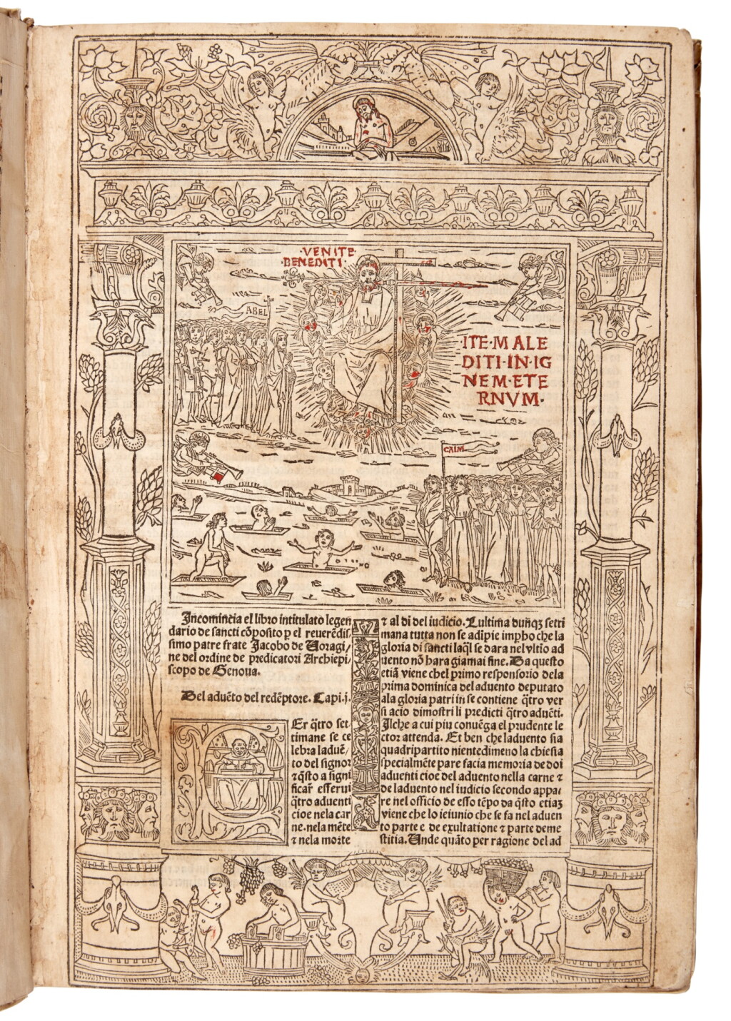 View full screen - View 1 of Lot 117. Jacobus de Voragine | Legendario di Sancti, Venice, 1492, old vellum.