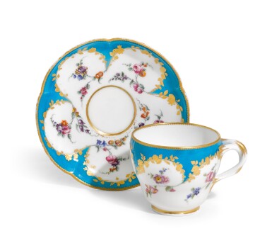 View full screen - View 1 of Lot 97. A Vincennes cup and saucer, circa 1754-55.