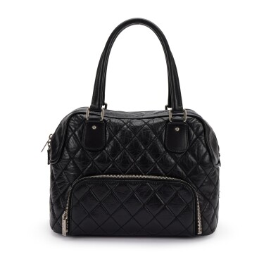 View full screen - View 1 of Lot 178. Quilted Aged Calfskin Paris New York PNY Travel Bag Large Ruthenium Hardware, 2005-2006.