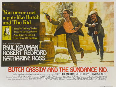 View full screen - View 1 of Lot 1054. BUTCH CASSIDY AND THE SUNDANCE KID (1969), POSTER, BRITISH.