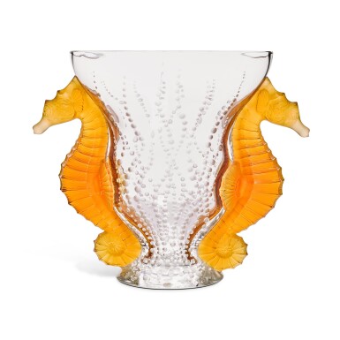 View full screen - View 1 of Lot 143. A Lalique glass 'Poséidon' vase, circa 2004-9.