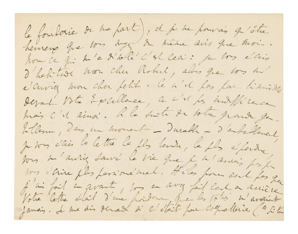 View full screen - View 1 of Lot 110. Très belle lettre autographe signée à Robert de Billy. 1919. Longue lettre d’amitié au modèle de Saint-Loup. 7 pages..