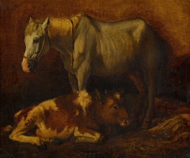 View full screen - View 1 of Lot 281. Horse and cow.