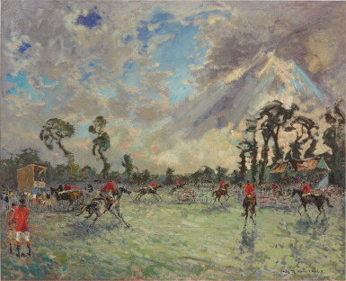 View full screen - View 1 of Lot 13. ANDRÉ HAMBOURG | AU CONCOURS HIPPIQUE.