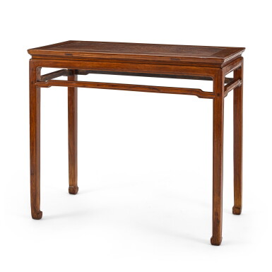 View full screen - View 1 of Lot 552. A Huanghuali table, Qing dynasty 清 黃花梨馬蹄足桌.