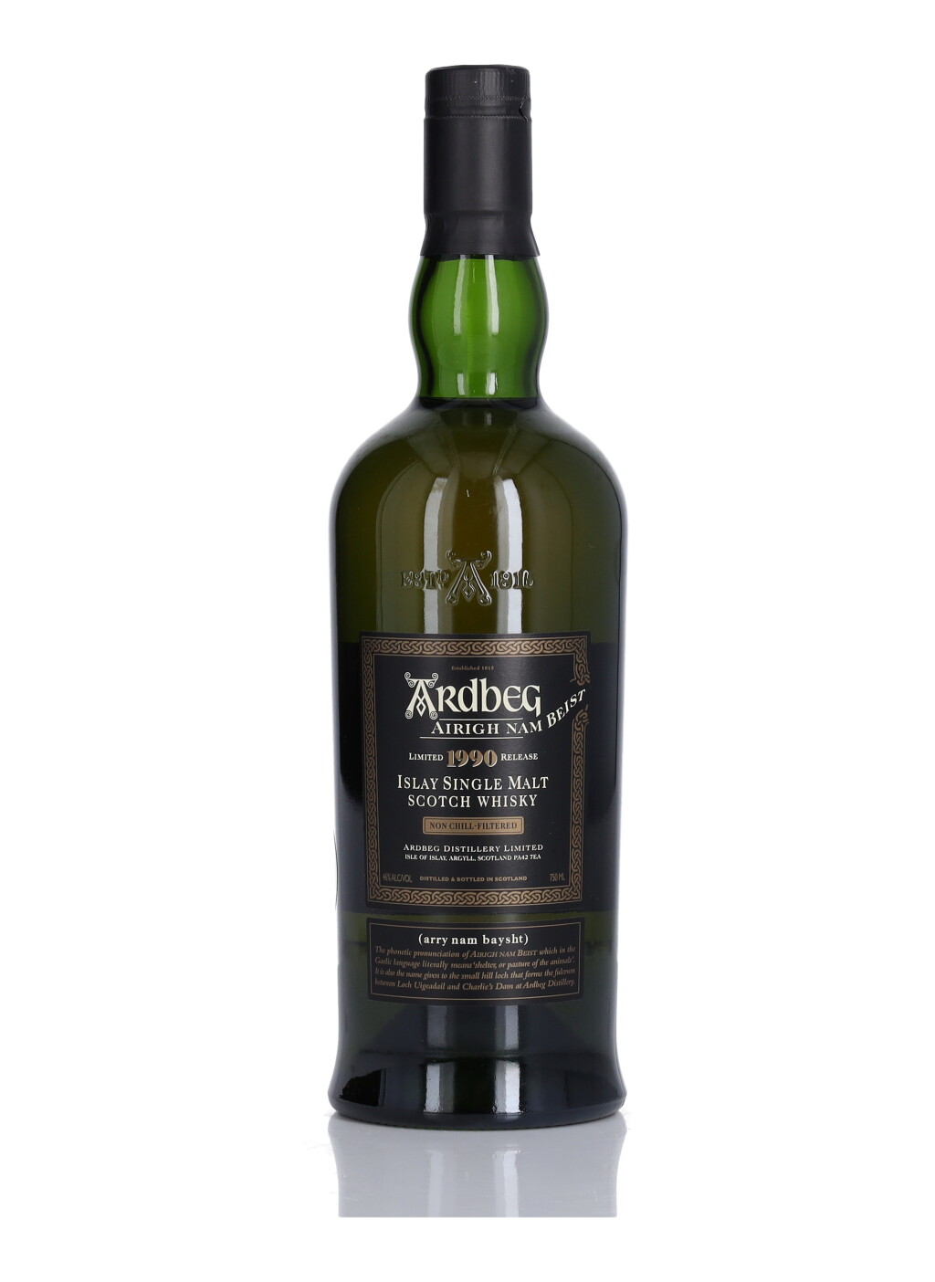 View full screen - View 1 of Lot 135. Ardbeg Airigh Nam Beist 46.0 abv 1990 (1 BT 75cl).