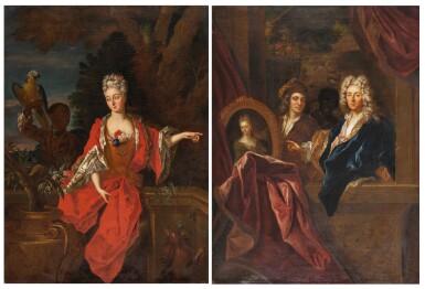 View full screen - View 1 of Lot 87. Studio of Nicolas de Largillierre, Portraits | Atelier de Nicolas de Largillierre, Portraits .