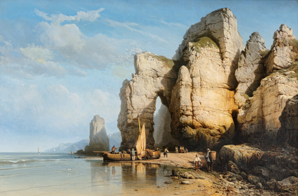 View full screen - View 1 of Lot 79. CHARLES JOSEPH KUWASSEG | THE CLIFFS OF FLAMBOROUGH HEAD, YORKSHIRE.