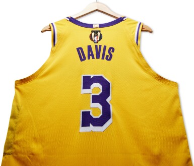 View full screen - View 1 of Lot 49. Anthony Davis Los Angeles Lakers 2023-2024 In-Season Tournament Semifinals Game Worn Icon Edition Jersey | Double-Double.