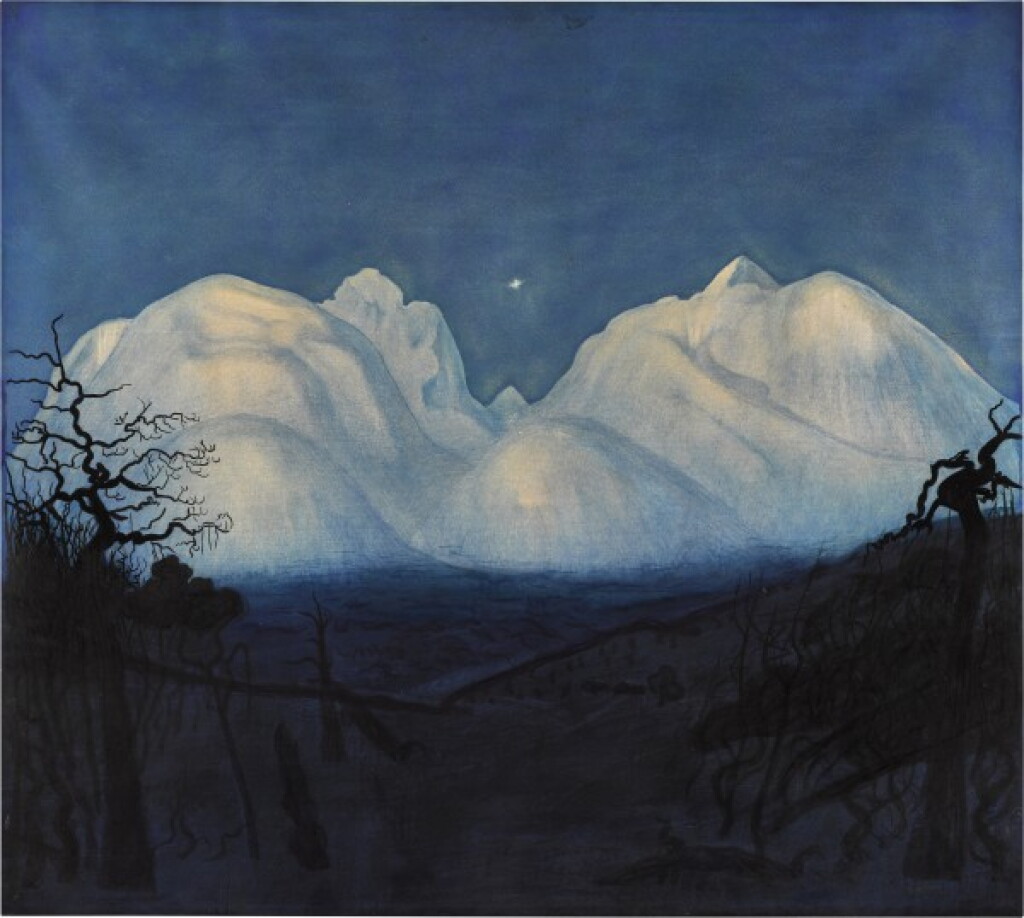 View full screen - View 1 of Lot 11. Winter Night in the Mountains.