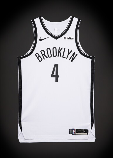 View full screen - View 1 of Lot 46. Drake Powell ‘Rookie Debut’ Brooklyn Nets 2025-2026 NBA Tip-Off Game Worn Association Edition Jersey.