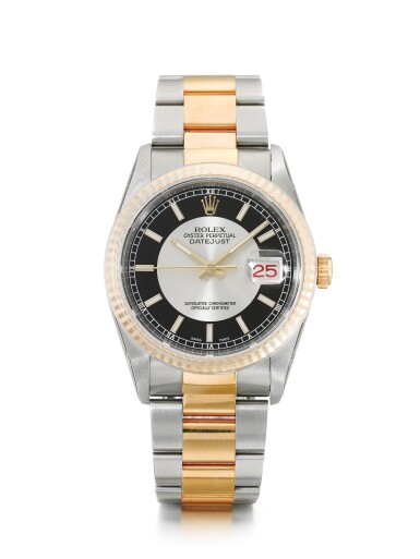 View full screen - View 1 of Lot 68. ROLEX | REF 16233 DATEJUST, A YELLOW GOLD AND STAINLESS STEEL AUTOMATIC WRISTWATCH WITH DATE AND BRACELET CIRCA 2005.