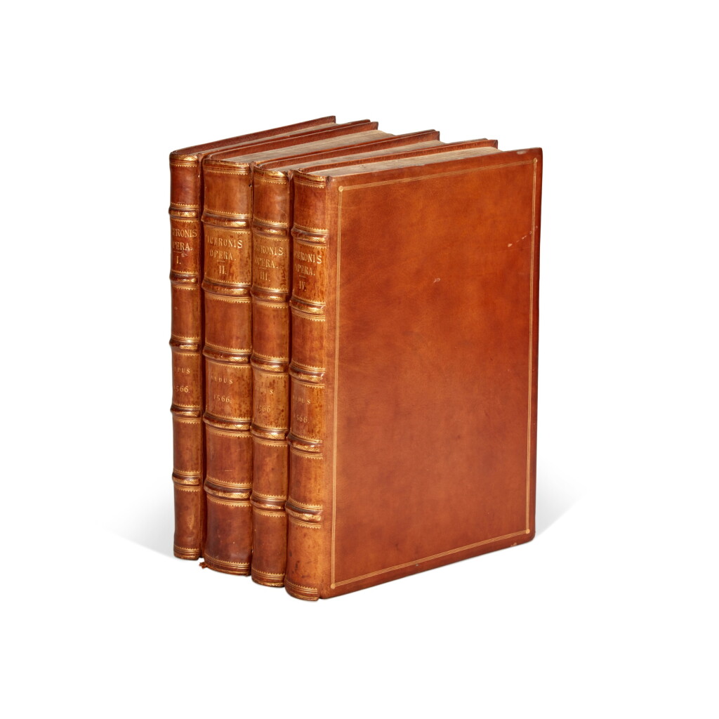 View full screen - View 1 of Lot 12. Cicero | Opera, Paris, Torresano, 1544, 4 volumes, later calf gilt.